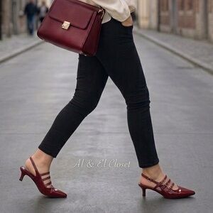 Worthington Sedrick Red Slingback Heels Pointed Toe Strappy Size 8.5 New In Box